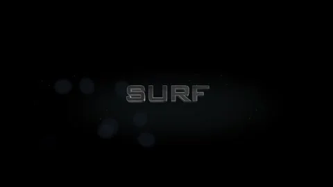 Surf 3D title metal text on black alpha channel background Video stock 256991978