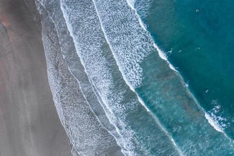 Surf and waves in the coast of Basque Country Stock Photos