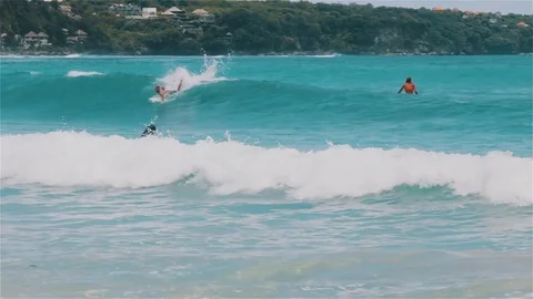Surf Up the Bali waves Stock Footage 70280201