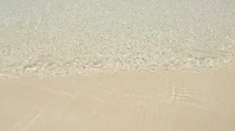 Surf on a beautiful sand beach, Soft wave of the sea on the sandy beach Stock Footage 66692790