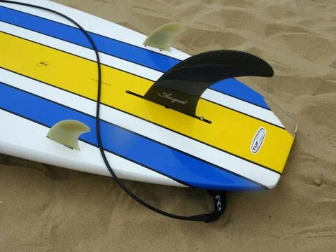 Surf Board On The Beach Stock Photos
