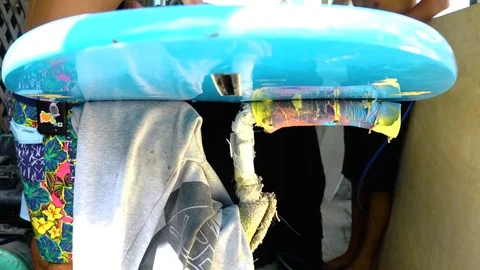 Surf Board Building Stock Footage 79212203