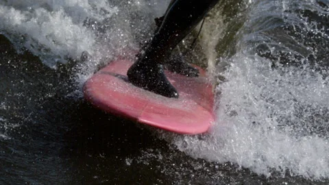 Surf board extreme slow motion 1000fps Stock Footage 143855922