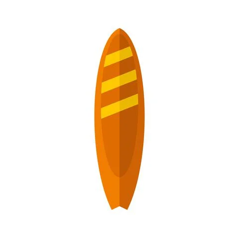 Surf board icon flat isolated vector Stock Illustration
