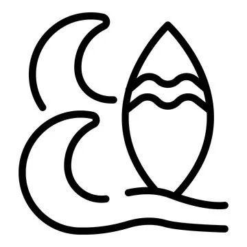 Surf board icon outline vector. Safety water Stock Illustration