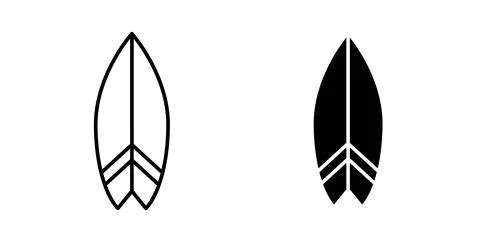 Surf board icon symbol. Flat Vector illustration Stock Illustration