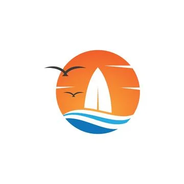 Surf board logo design Stock-Illustration