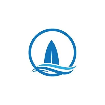 Surf board logo design Stock-Illustration