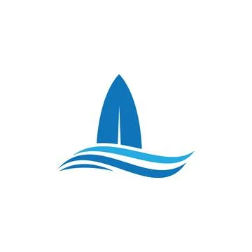 Surf board logo design 스톡 일러스트