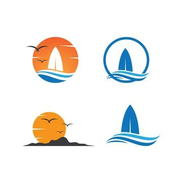 Surf board logo design Illustration