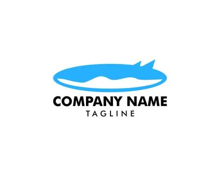 Surf board logo design vector template Stock Illustration