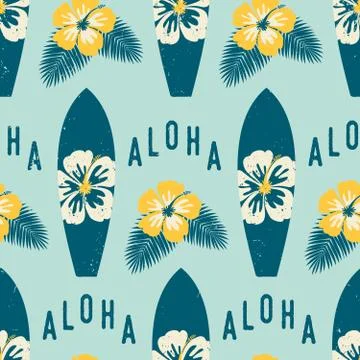 Surf Boards Seamless Pattern Stock Illustration