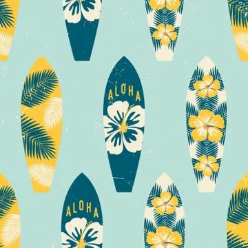 Surf Boards Seamless Pattern 스톡 일러스트