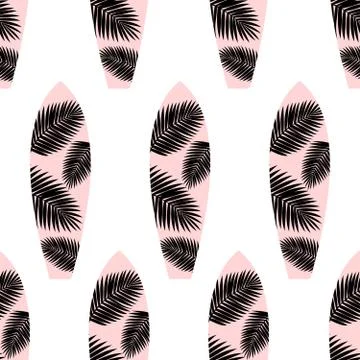 Surf Boards Seamless Pattern Stock Illustration
