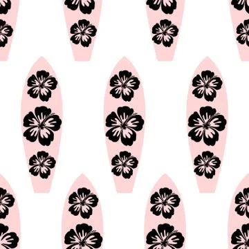 Surf Boards Seamless Pattern Stock Illustration