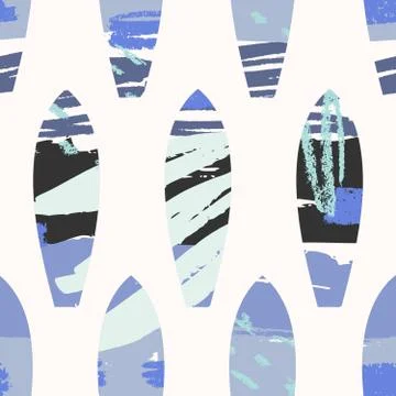 Surf Boards Seamless Pattern 스톡 일러스트