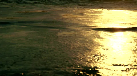 Surf break, slightly out of focus, sunrise reflection, abstract 48fps -CC Stock Footage 24679752