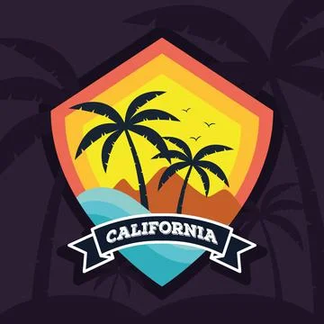 Surf california patch Illustrazione stock