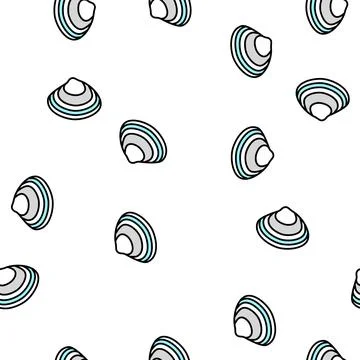 Surf clam vector seamless pattern Stock Illustration