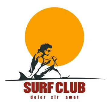 Surf club emblem Stock Illustration