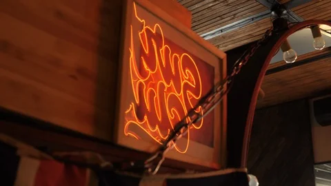 Surf coffee led sign Stock Footage 99448105