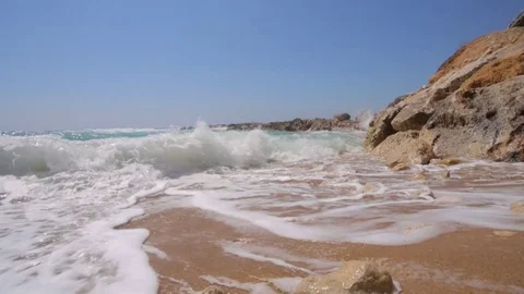 Surf in Cyprus Stock Footage 90282138