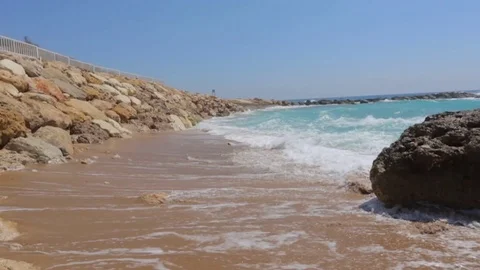 Surf in Cyprus Stock Footage 90282203