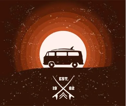 Surf design. Vector layered Stock Illustration