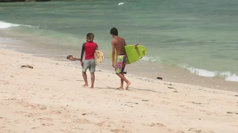 Surf Dudes On A Beach Video stock 44400477