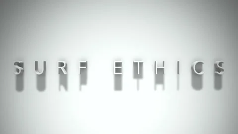 Surf Ethics 3D title animation with shadows on a white background Stock Footage 296718176
