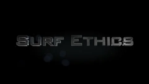 Surf Ethics title 3D metal text on black alpha channel background Stock Footage 301267772