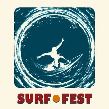 Surf Fest Emblem Stock Illustration