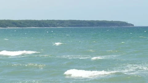 Surf, foaming water, waves, blue water Stock Footage 135320980