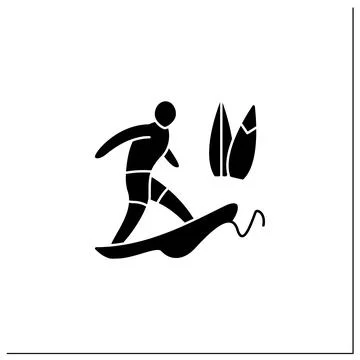 Surf glyph icon Stock Illustration