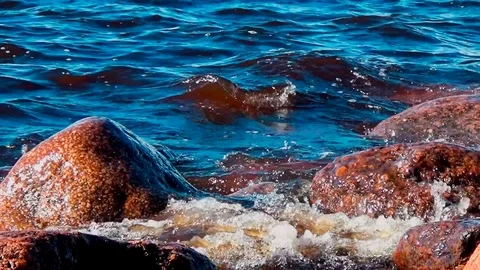 Surf in the Gulf of Finland Stock Footage 75203737