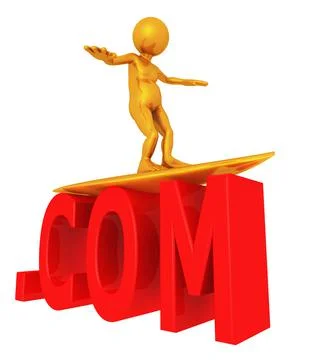 Surf the Internet, Dotcom, Com Domain Stock Illustration