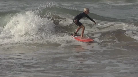 Surf Kid Slow Motion Stock Footage 40629350