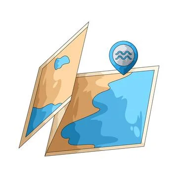 Surf map illustration Stock Illustration