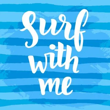 Surf with me poster Stock Illustration