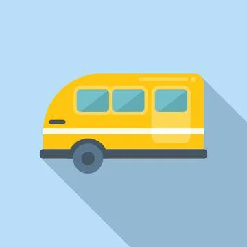 Surf motorhome icon flat vector. Auto van Stock Illustration