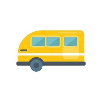 Surf motorhome icon flat vector. Auto van Stock Illustration