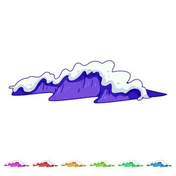 Surf ocean waves cartoon vector graphic 스톡 일러스트