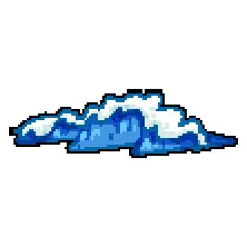 Surf ocean waves pixel art vector illustration Stock Illustration