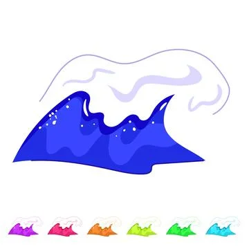 Surf ocean waves vector cartoon graphic 스톡 일러스트
