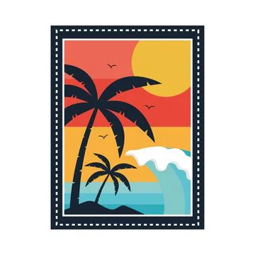 Surf patch with sea Illustrazione stock