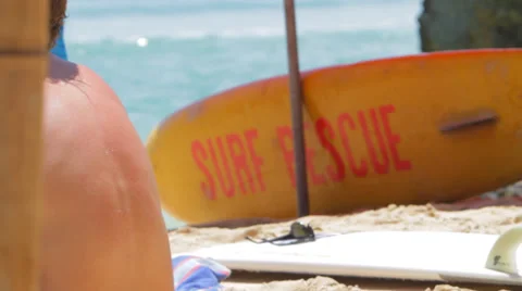 SURF RESCUE BOARD Stock Footage 27332736