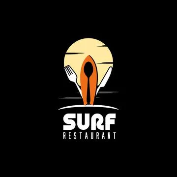 Surf Restaurant Logo Stock Illustration