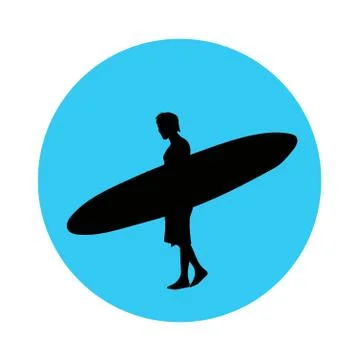 Surf-riding man vector icon or sign Stock Illustration