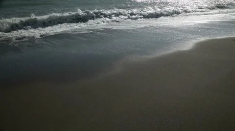 Surf on a sandy beach Stock Footage 2923439