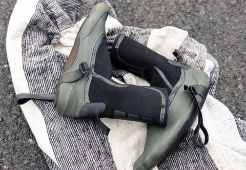 Surf session essentials, copy space. Stock Photos